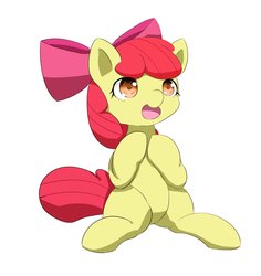 Size: 1920x2035 | Tagged: safe, artist:up_p_ab, apple bloom, earth pony, pony, g4, adorabloom, bow, cute, daaaaaaaaaaaw, female, filly, hnnng, simple background, solo, weapons-grade cute, white background