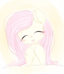 Size: 882x1024 | Tagged: safe, artist:91o42, fluttershy, pegasus, pony, g4, cute, eyes closed, female, mare, open mouth, shyabetes, solo