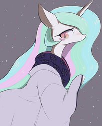 Size: 1199x1471 | Tagged: safe, artist:91o42, princess celestia, alicorn, pony, g4, clothes, coat, female, mare, solo