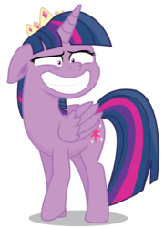 Size: 4000x5571 | Tagged: safe, artist:dragonchaser123, twilight sparkle, alicorn, pony, g4, my little pony: the movie, absurd resolution, commission, female, grin, simple background, smiling, solo, squee, transparent background, twilight sparkle (alicorn), vector, wide smile