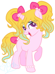 Size: 554x749 | Tagged: safe, artist:doroshll, oc, oc only, oc:alluring radiance, pony, unicorn, bow, female, hair bow, mare, simple background, solo, transparent background