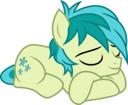 Size: 3643x3000 | Tagged: safe, artist:cloudy glow, sandbar, earth pony, pony, g4, what lies beneath, .ai available, cute, cutie mark, high res, male, prone, sandabetes, simple background, sleeping, smiling, solo, teenager, transparent background, vector