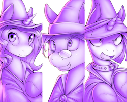 Size: 1014x810 | Tagged: safe, artist:drbdnv, oc, oc only, pony, female, gift art, hat, mare, monochrome, smiling, witch, witch hat