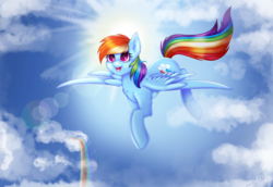 Size: 2500x1721 | Tagged: safe, artist:burû, rainbow dash, pony, g4, female, flying, solo