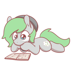 Size: 1280x1280 | Tagged: safe, artist:sugar morning, oc, oc only, oc:trivial pursuit, pony, beanie, chibi, clothes, comic, cute, hat, lying down, male, reading, scarf, simple background, solo, stallion, transparent background