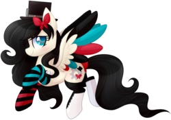 Size: 1920x1345 | Tagged: safe, artist:deiiriush, oc, oc only, oc:sherylee baker, pony, bow, clothes, hat, simple background, socks, solo, striped socks, transparent background