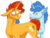 Size: 1784x1365 | Tagged: safe, artist:gr0ttie, party favor, sunburst, pony, g4, crack shipping, gay, male, partyburst, shipping, simple background, tongue out, transparent background