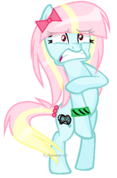 Size: 402x608 | Tagged: safe, artist:xylenneisnotamazing, oc, oc only, oc:amelia chords, earth pony, pony, base used, bipedal, female, mare, naked rarity, simple background, solo, transparent background, we don't normally wear clothes