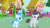 Size: 2500x1402 | Tagged: safe, artist:jawsandgumballfan24, rumble, oc, oc:cyan lightning, pegasus, pony, unicorn, g4, clothes, colt, cute, cyanrumble, foal, gay, looking at each other, male, my eyes are up here, ponyville, scarf, shipping