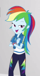 Size: 239x451 | Tagged: safe, screencap, rainbow dash, equestria girls, equestria girls specials, g4, my little pony equestria girls: better together, my little pony equestria girls: rollercoaster of friendship, animated, cropped, cute, dashabetes, female, geode of super speed, magical geodes, solo