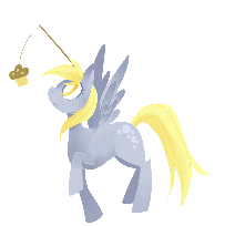 Size: 203x204 | Tagged: safe, artist:starrypon, edit, derpy hooves, pegasus, pony, g4, :o, animated, carrot on a stick, cute, daaaaaaaaaaaw, derpabetes, eyes on the prize, female, food, gif, gif for breezies, mare, muffin, muffin on a stick, open mouth, picture for breezies, simple background, solo, spinning, spread wings, standing, transparent background, turning, wings