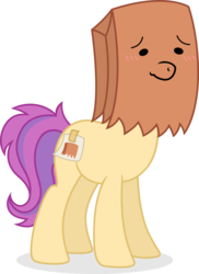 Size: 11165x15347 | Tagged: safe, artist:cirillaq, oc, oc only, oc:paper bag, pony, absurd resolution, female, full body, mare, paper bag, shadow, show accurate, simple background, solo, standing, tail, transparent background, two toned tail, vector