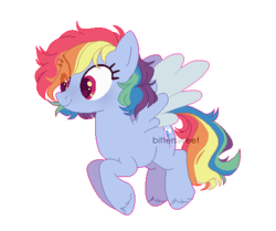 Size: 490x410 | Tagged: safe, artist:biitt, artist:selenaede, rainbow dash, pegasus, pony, g4, alternate hairstyle, base used, female, redesign, simple background, solo, transparent background, two toned wings