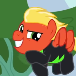 Size: 500x500 | Tagged: safe, screencap, short fuse, pony, g4, the washouts (episode), clothes, cropped, flying, male, smiling, solo, uniform, washouts uniform