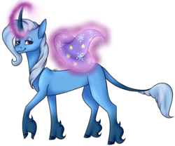 Size: 1024x852 | Tagged: safe, artist:leviathanscrown, trixie, pony, unicorn, g4, clothes, female, hat, leonine tail, lidded eyes, magic, magic aura, mare, simple background, solo, transparent background, trixie's hat, unshorn fetlocks