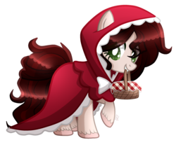 Size: 1877x1577 | Tagged: safe, artist:sugaryicecreammlp, oc, oc only, oc:rose vine, earth pony, pony, clothes, costume, female, little red riding hood, mare, nightmare night costume, simple background, solo, transparent background