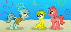 Size: 1223x559 | Tagged: safe, artist:rainbow15s, pony, crossover, male, patrick star, ponified, spongebob squarepants, spongebob squarepants (character), squidward tentacles