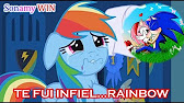 Size: 168x94 | Tagged: safe, edit, edited screencap, screencap, rainbow dash, g4, parental glideance, amy rose, crossover, male, op is a duck, op is trying to start shit, picture for breezies, sad, sonic the hedgehog, sonic the hedgehog (series), spanish, translated in the comments