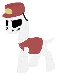 Size: 351x444 | Tagged: safe, artist:eggi-myst3ry, artist:selenaede, pony, conductor, conductor (cuphead), crossover, cuphead, ponified, solo, studio mdhr