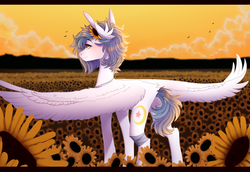 Size: 3000x2060 | Tagged: safe, artist:skimea, oc, oc only, oc:shylu, pegasus, pony, butt, female, flower, high res, mare, plot, solo, sunflower