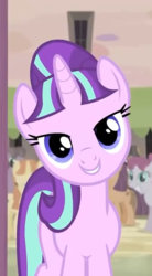 Size: 397x720 | Tagged: safe, screencap, starlight glimmer, pony, unicorn, g4, season 5, the cutie map, cropped, female, grin, lidded eyes, looking at you, mare, s5 starlight, smiling, solo