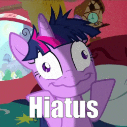 Size: 360x360 | Tagged: safe, edit, edited screencap, screencap, twilight sparkle, pony, unicorn, g4, lesson zero, animated, bed, blinking, crazy face, faic, female, gif, golden oaks library, hiatus, insanity, looking at you, messy mane, reaction image, solo, text edit, twilight snapple, unicorn twilight, wavy mouth