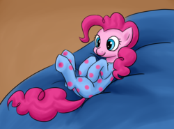 Size: 2901x2150 | Tagged: safe, artist:bill-the-pony, pinkie pie, pony, g4, clothes, female, footed sleeper, high res, pajamas, solo
