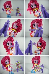 Size: 3791x5676 | Tagged: safe, artist:krisanderson97, pinkie pie, equestria girls, apron, canvas, clothes, doll, equestria girls minis, irl, photo, solo, toy