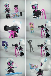 Size: 3792x5688 | Tagged: safe, artist:krisanderson97, fluttershy, photo finish, rarity, equestria girls, g4, camera, doll, equestria girls minis, irl, photo, photo album, scissors, toy