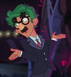 Size: 670x720 | Tagged: safe, screencap, timber spruce, equestria girls, g4, legend of everfree - bloopers, my little pony equestria girls: legend of everfree, clothes, cropped, groucho marx psyche out, groucho mask, male, solo, suit