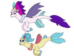 Size: 2048x1536 | Tagged: safe, artist:supahdonarudo, princess skystar, queen novo, seapony (g4), series:novoember, g4, my little pony: the movie, duo, female, mother and daughter, simple background, transparent background