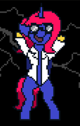 Size: 540x846 | Tagged: safe, artist:marsminer, oc, oc only, oc:music lover, pony, clothes, female, lab coat, mare, pixel art, scientist, solo