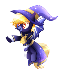 Size: 1433x1625 | Tagged: safe, artist:sugaryicecreammlp, oc, oc only, bat pony, pony, cloak, clothes, hat, male, simple background, solo, stallion, transparent background, witch hat