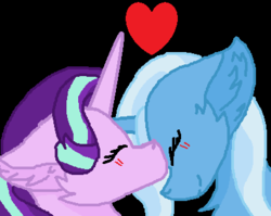 Size: 395x315 | Tagged: safe, artist:pinkmeowgic, starlight glimmer, trixie, g4, female, lesbian, ship:startrix, shipping