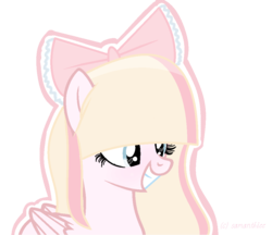 Size: 1012x876 | Tagged: safe, artist:samanthiee, oc, oc only, pegasus, pony, bow, female, hair bow, mare, simple background, solo, transparent background