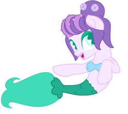 Size: 1024x919 | Tagged: safe, artist:eggi-myst3ry, artist:lorenacarrizo18, mermaid, octopus, seapony (g4), base used, cala maria, clothes, crossover, cuphead, fins, mermaid tail, ponified, seaponified, seashell bra, species swap, studio mdhr, tail