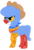 Size: 293x428 | Tagged: safe, artist:eggi-myst3ry, artist:selenaede, earth pony, pony, base used, chips bettigan, cowboy hat, crossover, cuphead, hat, pac-man eyes, ponified, raised hoof, studio mdhr