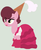 Size: 404x495 | Tagged: safe, artist:eggi-myst3ry, artist:selenaede, earth pony, pony, baroness von bon bon, base used, clothes, crossover, cuphead, dress, gloves, hat, pac-man eyes, ponified, sleeveless, sleeveless dress, studio mdhr