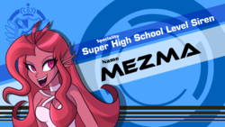 Size: 1024x577 | Tagged: dead source, safe, artist:wubcakeva, oc, oc only, oc:mezma, equestria girls, g4, clothes, danganronpa, female, open mouth, smiling, solo
