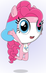 Size: 2095x3292 | Tagged: safe, artist:keronianniroro, pinkie pie, hybrid, anthro, g4, crossover, female, hat, high res, jumping, keponian, keronian, looking at you, sergeant frog, solo, species swap, style emulation