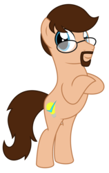 Size: 9000x14261 | Tagged: safe, artist:kuren247, oc, oc only, oc:kuren, earth pony, pony, 2019 community collab, derpibooru community collaboration, absurd resolution, bipedal, crossed arms, glasses, male, show accurate, simple background, solo, standing, transparent background, vector