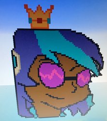 Size: 1809x2048 | Tagged: safe, artist:theanimefanz, dj pon-3, vinyl scratch, human, g4, crown, humanized, jewelry, pixel art, regalia, twitter link