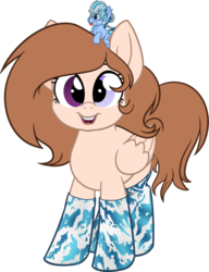 Size: 920x1200 | Tagged: safe, artist:binkyt11, derpibooru exclusive, oc, oc only, oc:milo, oc:permafrost, pegasus, pony, 2019 community collab, derpibooru community collaboration, clothes, cute, female, heterochromia, looking at you, mare, medibang paint, plushie, simple background, socks, solo, transparent background