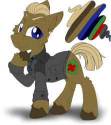 Size: 1000x1133 | Tagged: safe, artist:mychelle, earth pony, pony, clothes, john watson, male, ponified, simple background, solo, stallion, transparent background