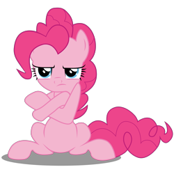 Size: 6000x6000 | Tagged: safe, artist:caliazian, pinkie pie, earth pony, pony, g4, .ai available, .svg available, absurd resolution, crossed arms, female, mare, pouting, simple background, sitting, transparent background, unamused, unhappy, vector