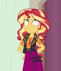 Size: 446x516 | Tagged: safe, screencap, sunset shimmer, constructive criticism, equestria girls, equestria girls series, g4, adorasexy, animated, context is for the weak, cute, emotions, female, geode of empathy, gif, hips, jewelry, magical geodes, necklace, sexy, shimmerbetes, solo, swaying hips, weapons-grade cute