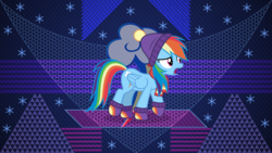 Size: 3840x2160 | Tagged: safe, artist:laszlvfx, artist:luckreza8, edit, rainbow dash, pegasus, pony, g4, my little pony best gift ever, clothes, female, hat, high res, mare, scarf, solo, wallpaper, wallpaper edit, winter outfit