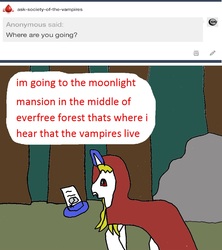 Size: 1041x1170 | Tagged: safe, artist:ask-luciavampire, oc, pony, unicorn, vampire, vampony, tumblr:ask-society-of-the-vampires, 1000 hours in ms paint, ask, everfree forest, tumblr