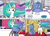 Size: 4247x3061 | Tagged: safe, artist:eternaljonathan, princess celestia, princess luna, alicorn, pony, comic:first three back, g4, belly, big belly, bowl, burp, butt, canterlot, canterlot castle, comic, dishes, door, implied stuffing, pica, plot, round belly, royal sisters, stuffed, stuffed belly, sunbutt, thick, traditional art