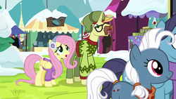 Size: 1280x720 | Tagged: safe, screencap, flam, fluttershy, pony, g4, my little pony best gift ever